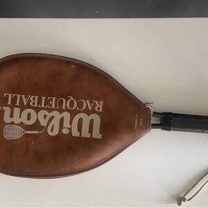 Vintage Wilson Racquetball Racquet w/Leather Cover Made in USA Classic Retro Spo